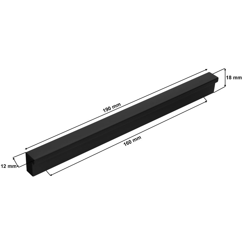 10piezas de manijas de muebles negros, tira, espaciado de agujeros 96Mm 128Mm 160Mm, manijas modernas y estéticas para armarios, cajones y puertas, ideales para cocina, baño, sala de estar - un conjunto completo con tornillos.