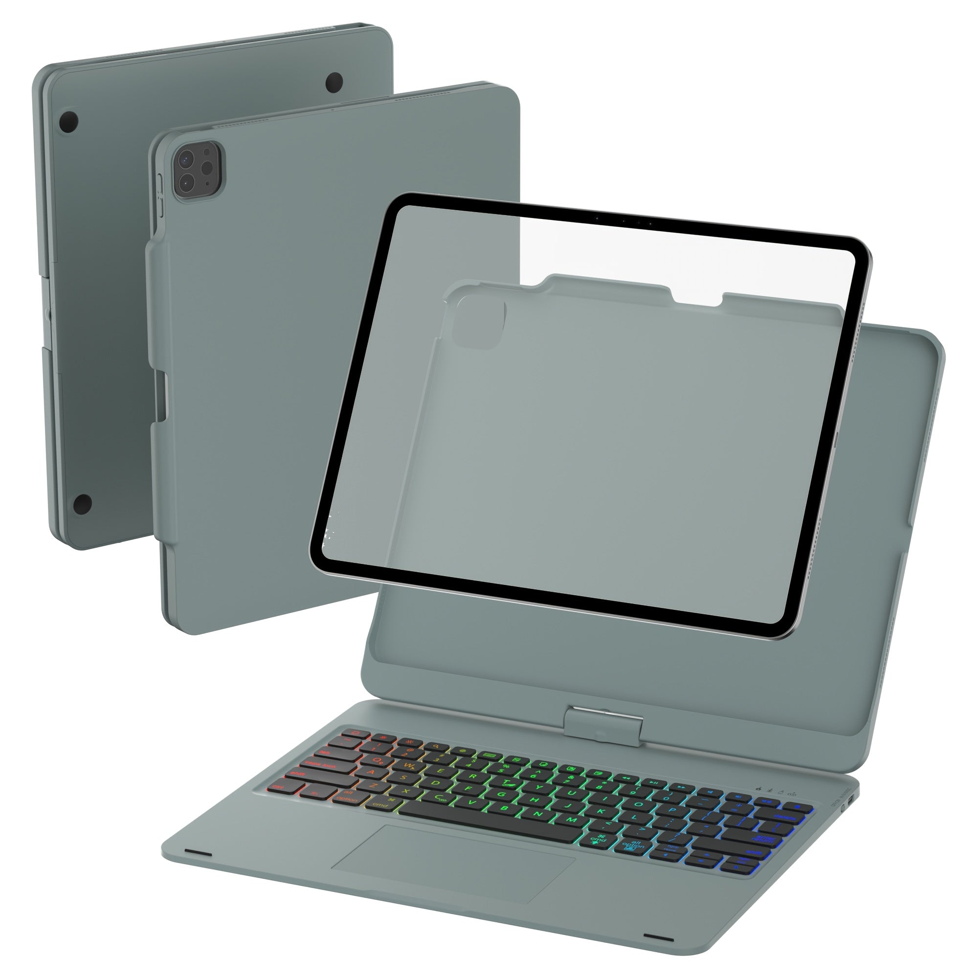 Funda con teclado giratorio para iPad para escritura, estudio y trabajo móvil