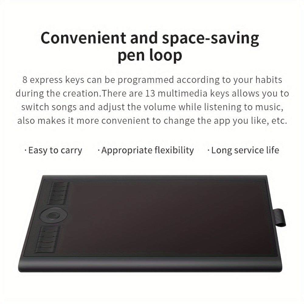 GAOMON M10K Tableta Gráfica Profesional Grande Compatible con Mac y PC, Mesa de Dibujo Grande con Lápiz Óptico sin Batería, 8192 Niveles, 10 Teclas de Acceso Rápido, - Adecuada para Arte Digital, Edición de Fotos, Diseño, para Uso de Oficina