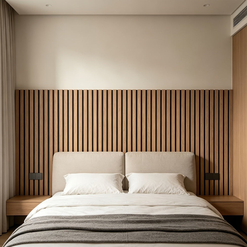 Paquete de 2/4 Paneles Acústicos Autoadhesivos, Tamaño 60*120 Cm, Fieltro Absorbente de Sonido, Diseñados Específicamente para Aislamiento Acústico y Reducción de Eco. Paneles de Pared Decorativos con Diseño de Grano de Madera, Adecuados para Decorar las