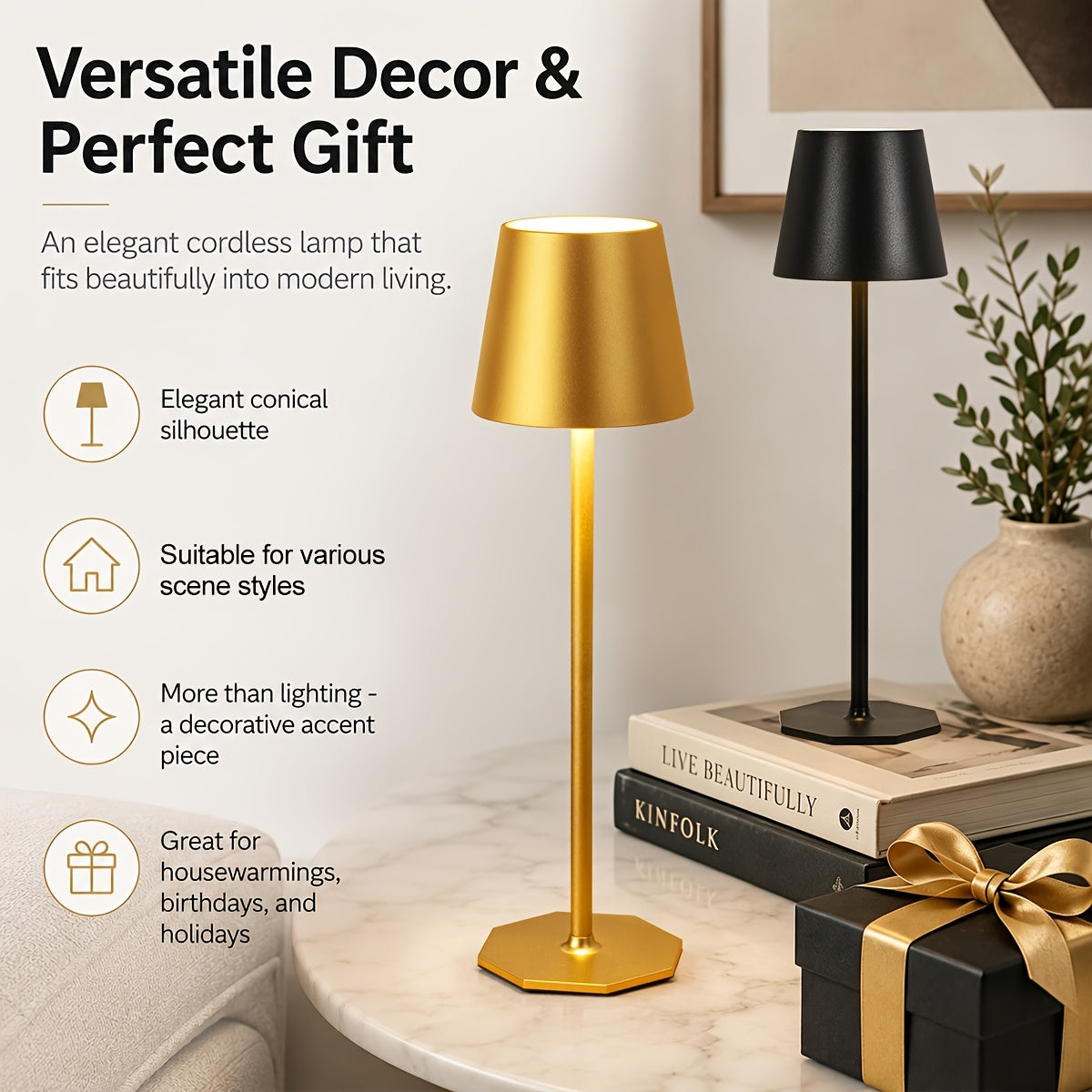 Lámpara de mesa para iluminación de dormitorio y escritorio | diseño funcional