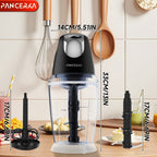 PANCERKA 1500ML Procesador de Alimentos Eléctrico con Picadora de Carne, Picadora, Batidora de Huevos y 6 Cuchillas, para Carne, Batidos, Verduras, Puré, Frutas, Ajo, Grande/Pequeño