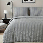 1 funda nórdica de gasa con burbujas y rayas en relieve, ropa de cama sencilla con cierre de cremallera, lavable a máquina, ideal para habitaciones de hotel, dormitorios, etc. Incluye funda de almohada de 80 * 80 cm