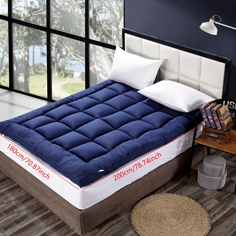Cubrecolchón de 10 cm de calidad premium 1000 GSM, ultra suave, transpirable y cómodo para todas las estaciones, fácil de cuidar, lavable a máquina, con fuertes bandas elásticas, relleno de microfibra suave y cubierta 100% de microfibra, transpirable