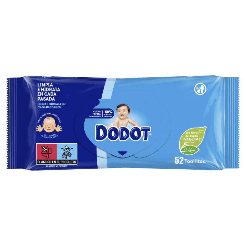Dodot Toallitas para Bebé, 624 Toallitas, 12 Paquetes (12x52), Limpieza e Hidratación en Cada Pasada
