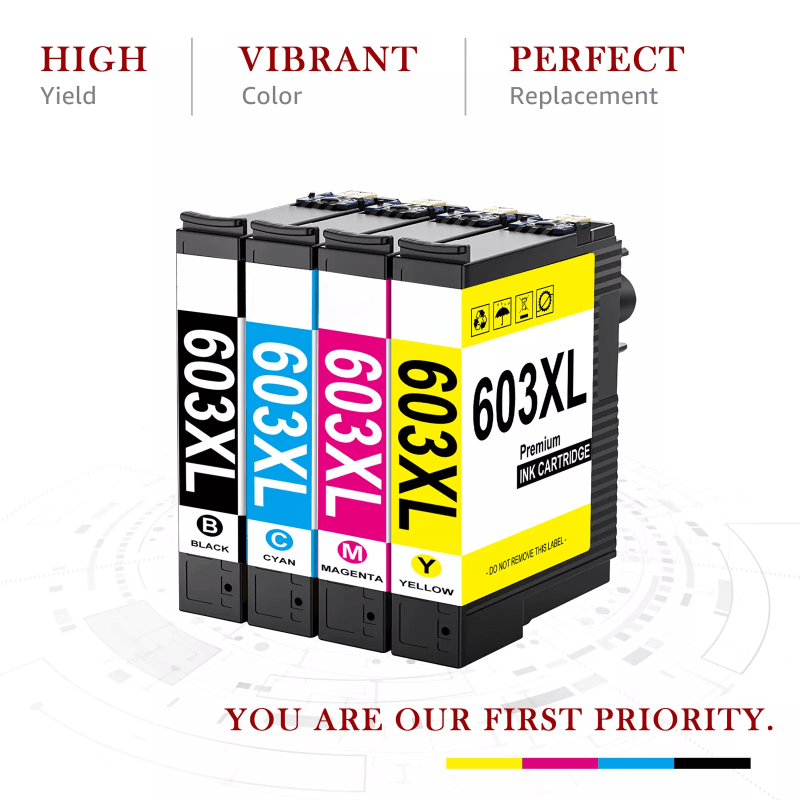 Cartucho de tinta | Paquete de 4 cartuchos de tinta 603 XL compatibles con Epson 603 603XL para Epson Expression Home XP-2100 2105 2150 2155 3100