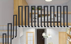Pasamanos para escaleras interiores y exteriores, barandilla en U, barandilla de metal, pasamanos de escalera en forma de U, pasamanos de escalera para barandilla de balcón, negro.