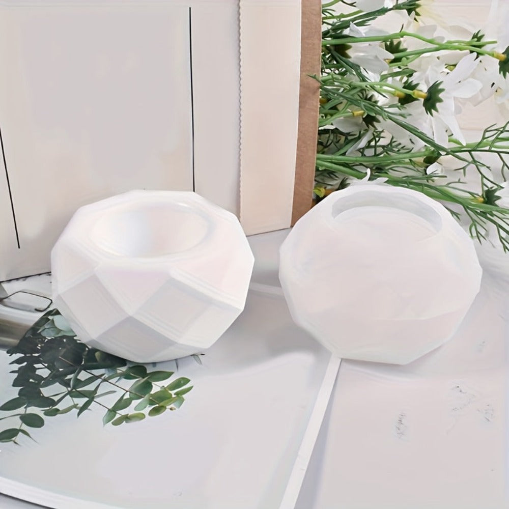 Molde de silicona multi-cámara de 5 piezas para macetas de flores, jarrones y macetas de plantas suculentas - Moldes reutilizables de forma irregular para cemento/epoxi/resina de yeso con diseño de cerámica y portalápices, macetas de arcilla, fácil libera