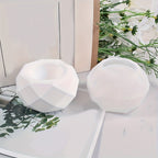 Molde de silicona multi-cámara de 5 piezas para macetas de flores, jarrones y macetas de plantas suculentas - Moldes reutilizables de forma irregular para cemento/epoxi/resina de yeso con diseño de cerámica y portalápices, macetas de arcilla, fácil libera