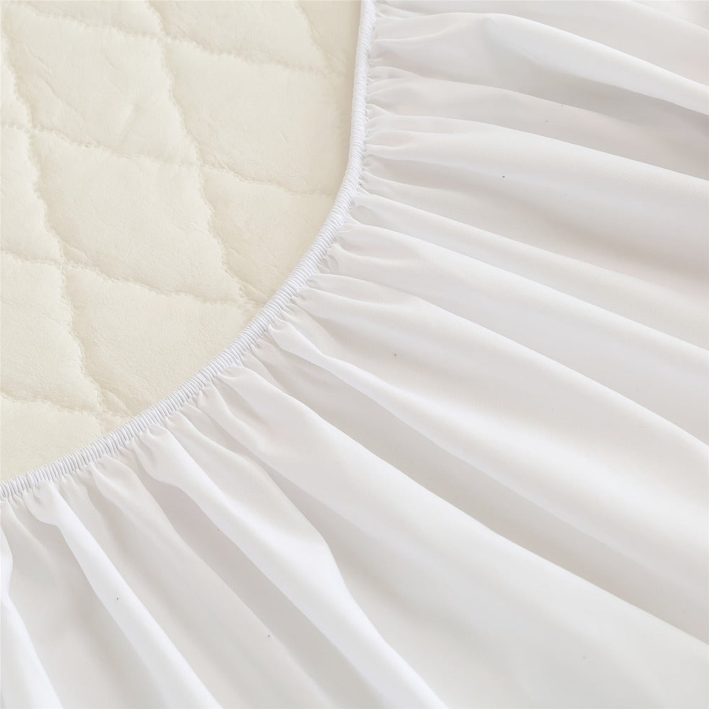 Una funda protectora de colchón impermeable de 1 pieza, lavable a máquina, con un diseño acolchado de color sólido y bolsillos profundos (suave y cómoda). Se puede utilizar como sábana independiente.