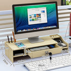 Organizador de Escritorio de Madera Escritorio Multifuncional de Almacenamiento Estacionario con Montaje de Gancho para Oficina/Hogar/Escuela