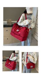 Set de Bolso Duffel de Viaje, Bolso de Fin de Semana para Mujer con Bolso de Hombro, Bolso de Mano de Noche con Compartimento para Zapatos, Bolso de Gimnasio para Yoga con Bolsa para Zapatos con Bolsillo Húmedo, Bolso de Hospital para el Trabajo de Parto