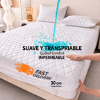 Protector de Colchón Impermeable Acolchado Transpirable – Funda Ajustable con Bolsillo Profundo 30cm, Silenciosa, Lavable a Máquina, Protección Total