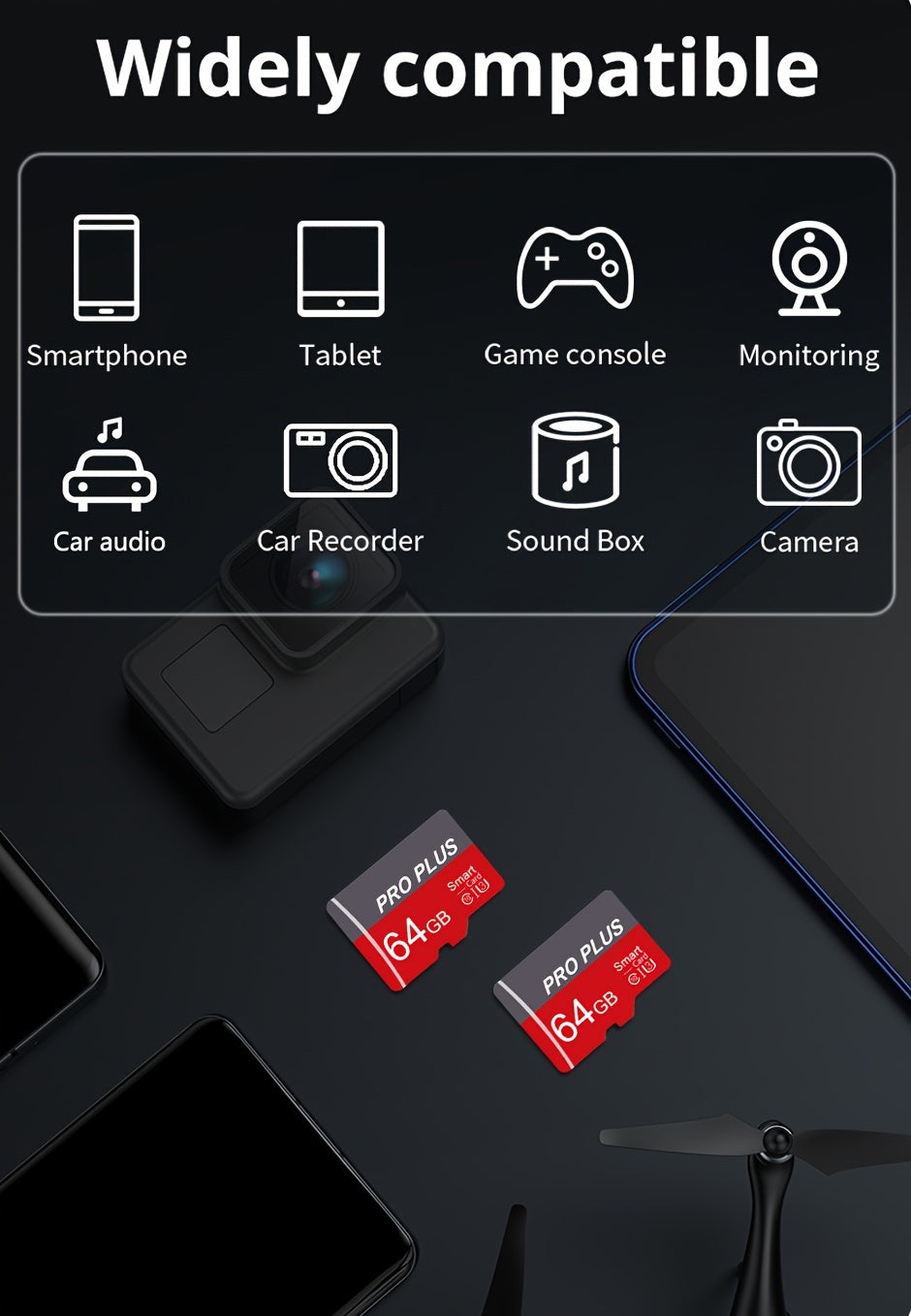 Tarjeta de memoria de alta velocidad para móvil cámara tableta y audio de coche | 2 piezas