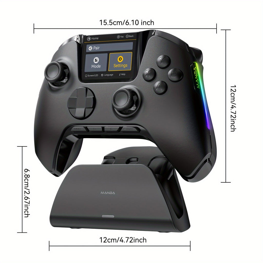Mando inalámbrico con base de carga para PC, Switch y dispositivos móviles