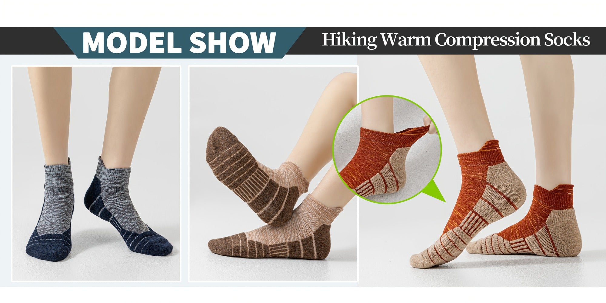 Seis pares de calcetines tobilleros de lana merino, ideales para senderismo y running. Estos calcetines de trabajo ofrecen soporte de compresión, absorben el sudor y son transpirables con un amortiguamiento grueso. Son de corte bajo y están diseñados para