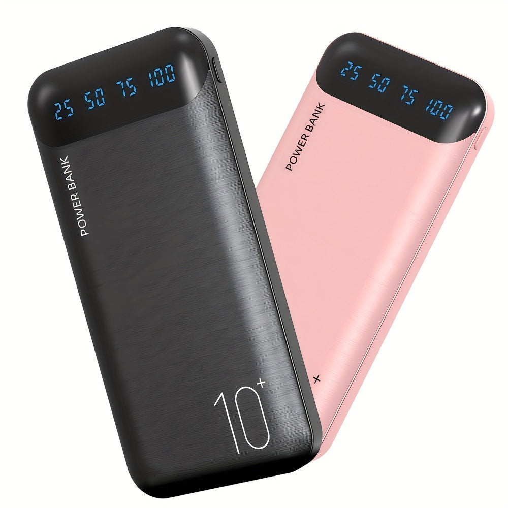 Paquete de 2 baterías externas, banco de poder de 22,5 vatios y 10000 mAh, cargador portátil con carga rápida LED, compatible con teléfonos inteligentes, tabletas, etc.
