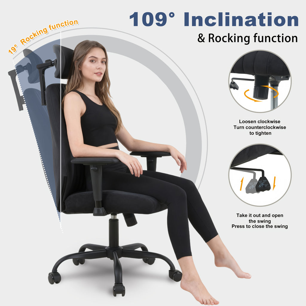 Silla de oficina para teletrabajo y estudio | 150Kg y Ajustable