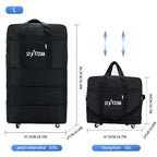 Bolsas de Viaje Extensibles de 4 Tamaños (50/70/100/150L): 3 Capas Ajustables, Ruedas con Rodillo, Plegables para Fácil Almacenamiento. Equilibran Flexibilidad y Portabilidad para Cualquier Viaje