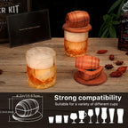 Kit Ahumador de Whisky con Antorcha - 6 Sabores de Leña en Chip, 2 Vasos, 2 Moldes de Hielo - Kit Infusor Ahumador de Cocktail, Kit Ahumador de Bebidas Old Fashioned, Regalos de Cumpleaños de Bourbon Whisky para Hombres, Papá (NO Butano)