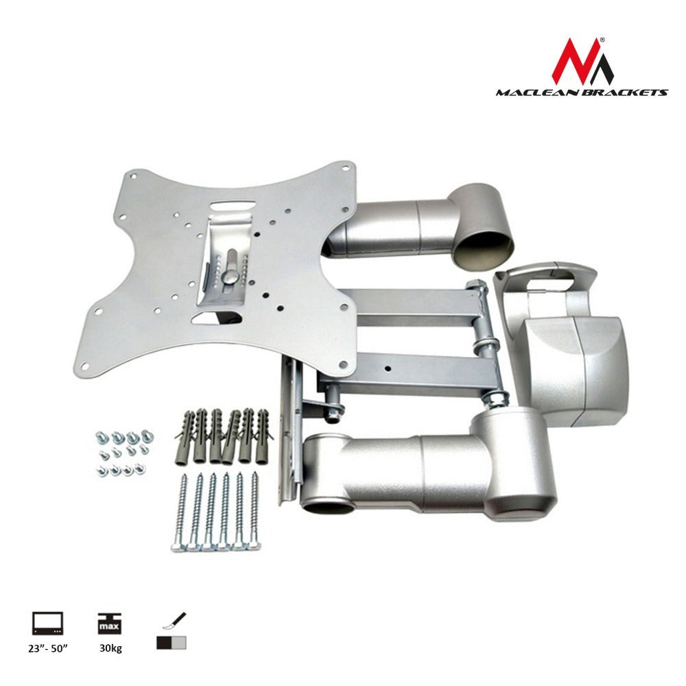Soporte de pared para TV universal de 23 a 50 pulgadas, máximo 30 kg, ensamblaje completo Maclean MC-503A S