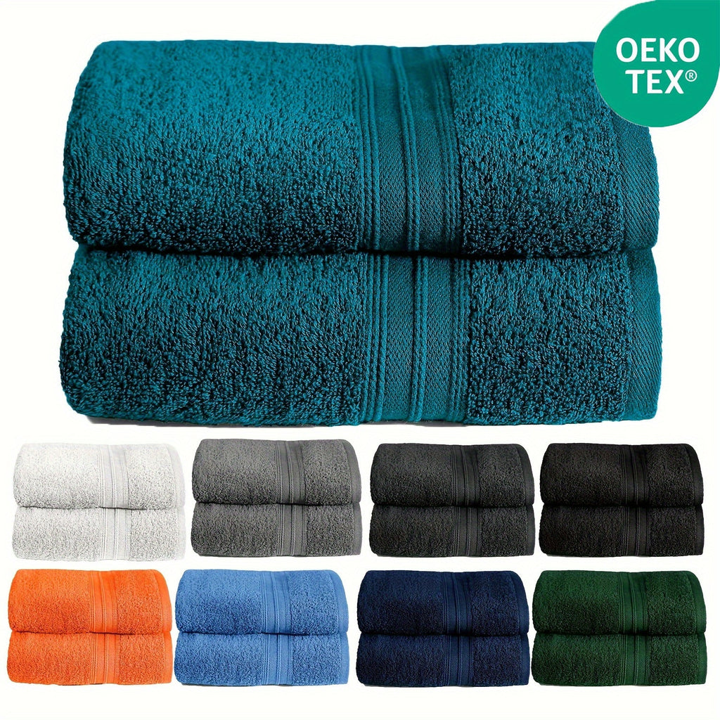 Paquete de 2 Toallas 100% Algodón 550gsm Extra Suaves, Super Absorbentes y Secado Rápido – Paños para Manos, Baño o Invitados 30x50cm, 50x100cm, 70x140cm - 9 Colores Disponibles