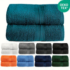 Paquete de 2 Toallas 100% Algodón 550gsm Extra Suaves, Super Absorbentes y Secado Rápido – Paños para Manos, Baño o Invitados 30x50cm, 50x100cm, 70x140cm - 9 Colores Disponibles