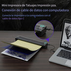 Impresora inalámbrica P90 de plantillas para tatuajes, máquina de tatuaje térmica con papel de plantillas, kit de impresora de tatuajes portátil compatible con teléfono, tableta y PC