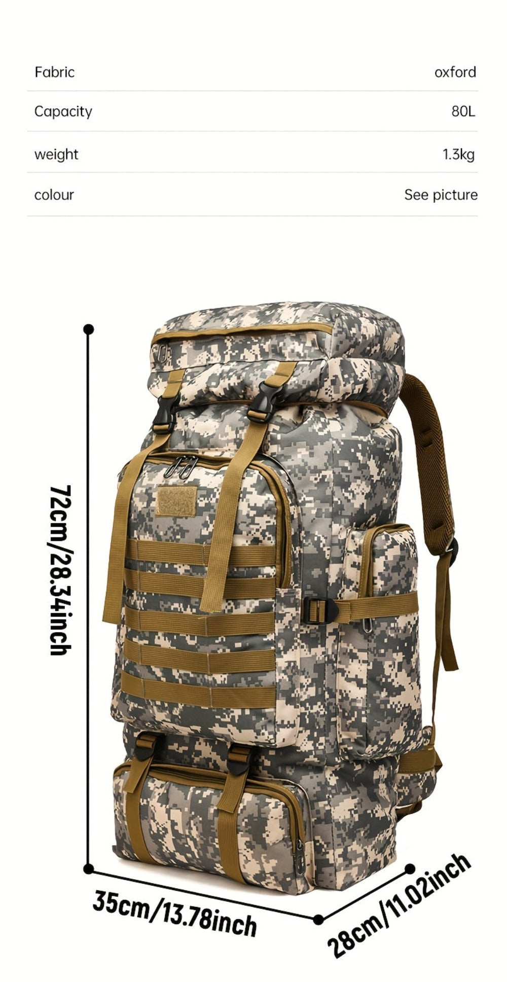 Un conjunto de dos piezas, una mochila para senderismo y montañismo