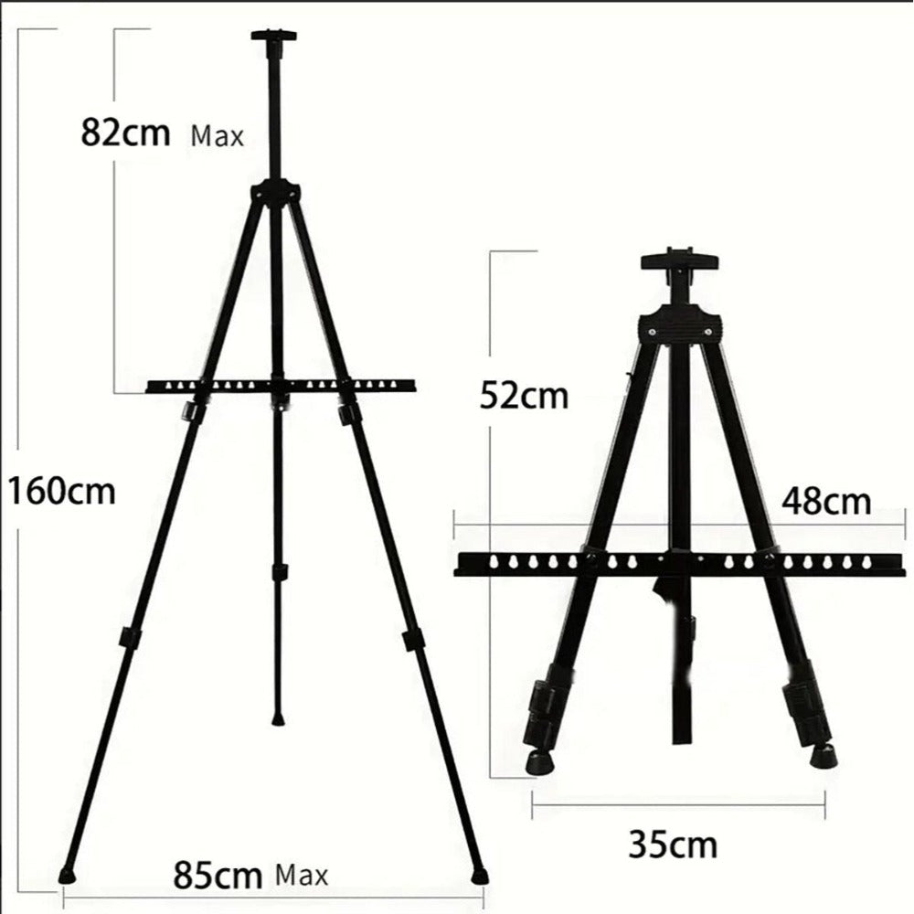 Caballete de Pintura Plegable y Ajustable de Aluminio – Trípode Telescópico Multifuncional con Bolsa de Transporte – Ligero, Resistente y Portátil