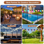 Postes metálicos para guirnaldas | Patio jardín fiestas y decoración