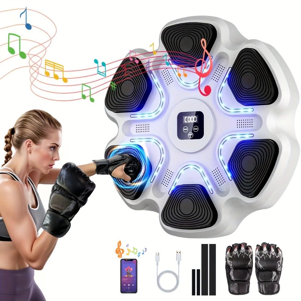 Máquina de boxeo de pared con música y guantes, con tecnología inteligente y nueve modos de velocidad para un entrenamiento