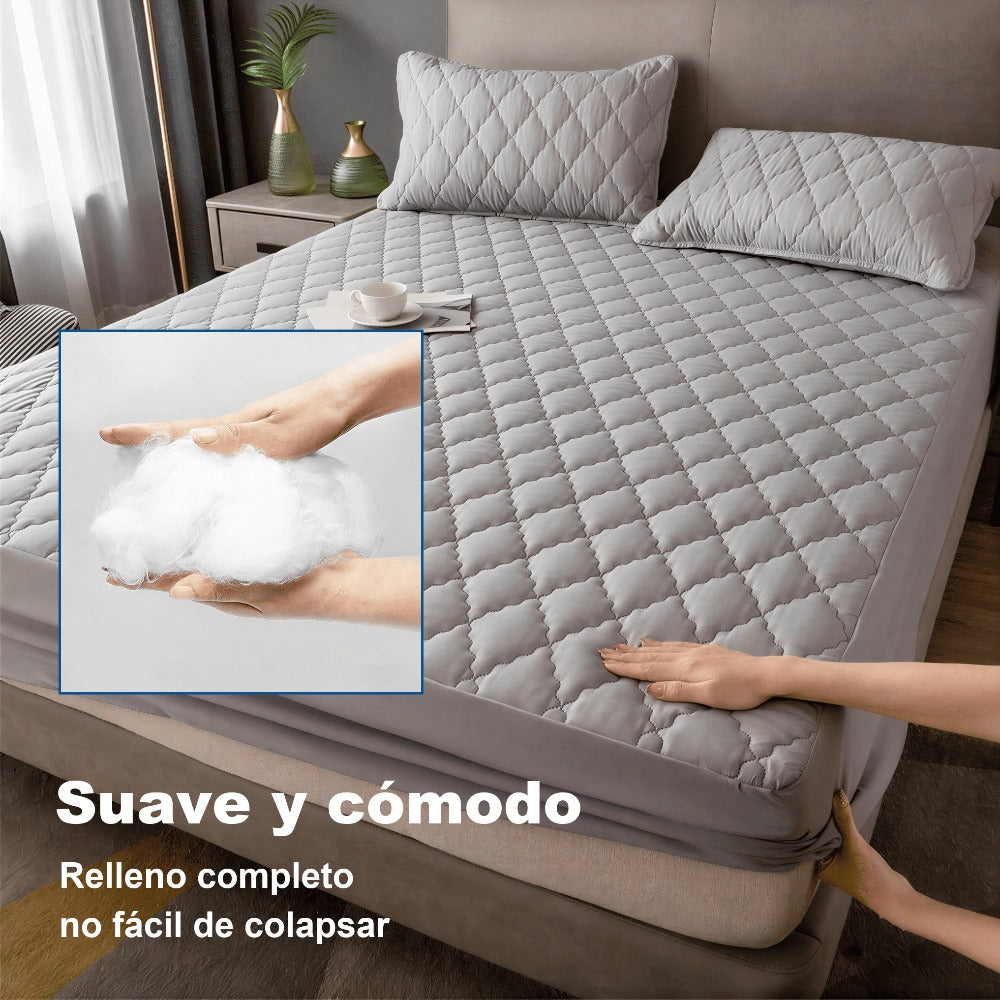 1 pc Protector de colchón acolchado, Súper Suave y Cómoda, Funda de colchón Elástico en Todo Contorno, Lavable a Máquina, Cubre de Colchón Ideal para Dormitorios, Habitaciones de Invitados, Residencias y Hoteles
