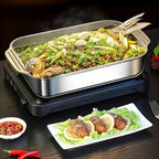Juego de Bandejas para Hornear de Acero Inoxidable, Bandeja Metálica con Tapa, Diseño de Bordes Altos para Mayor Capacidad, Resistente al Calor hasta 230°C, Fácil de Limpiar, Bandeja para Asar Adecuada para Guisos/Lasaña/Pollo/Verduras