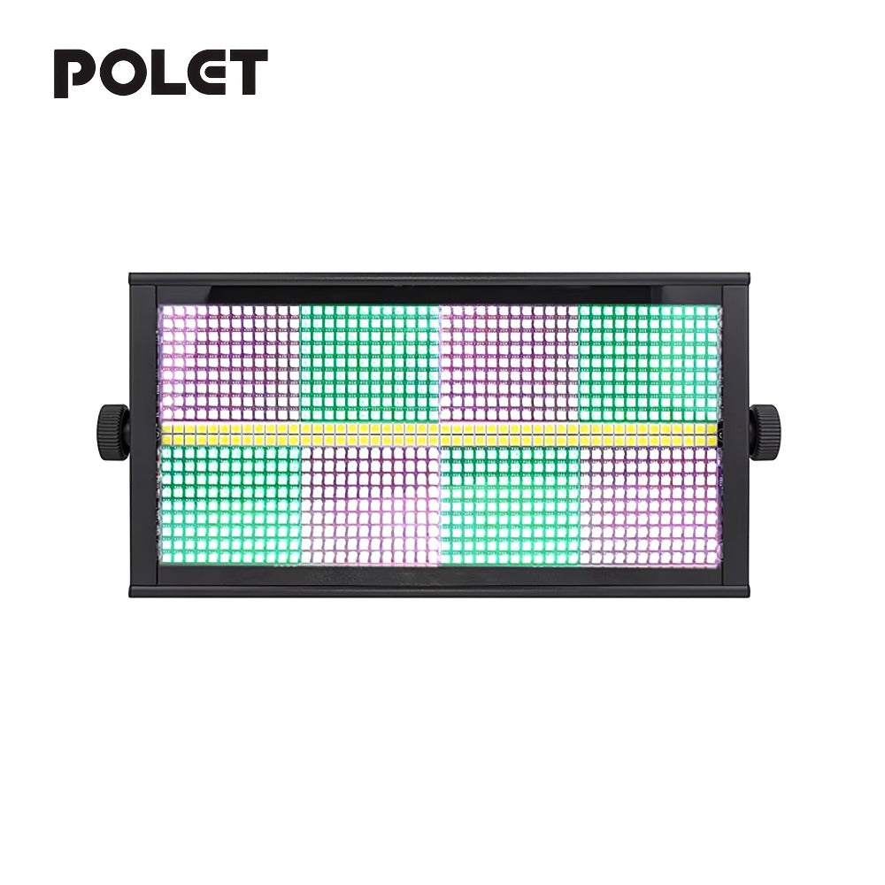 POLET 200W LEDRGBW 4 en 1 luz estroboscópica con partición 8+8 blanca 8000K DMX512 superbrillante para DJ, lavado, bodas, bar, efectos de iluminación escénica estroboscópica para fiestas, clubes y espectáculos