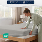 1 Sábana Ajustable de Bambú y Algodón, Sábana Ajustable para Niños, Cubre Colchón Suave, Sábana Transpirable para Todas las Estaciones, Ropa de Cama Lavable a Máquina para Dormitorio, Habitación de Invitados y Escuela, Color Aleatorio