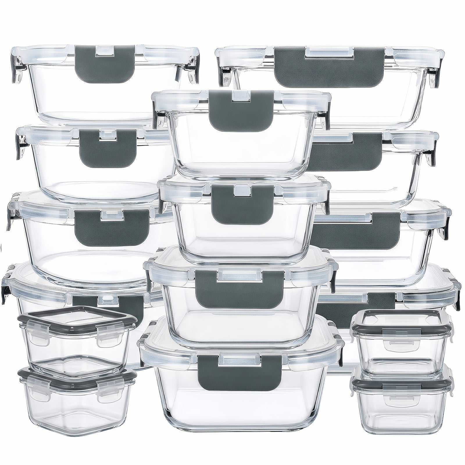 Pack de 24 (12 Tazones + 12 Tapas) Bandeja para Dulces con Tapa Sellada, Tarro para Caramelos, Apto para Microondas y Lavavajillas, Regalo Familiar para Fiestas, Bento Box para Almuerzo