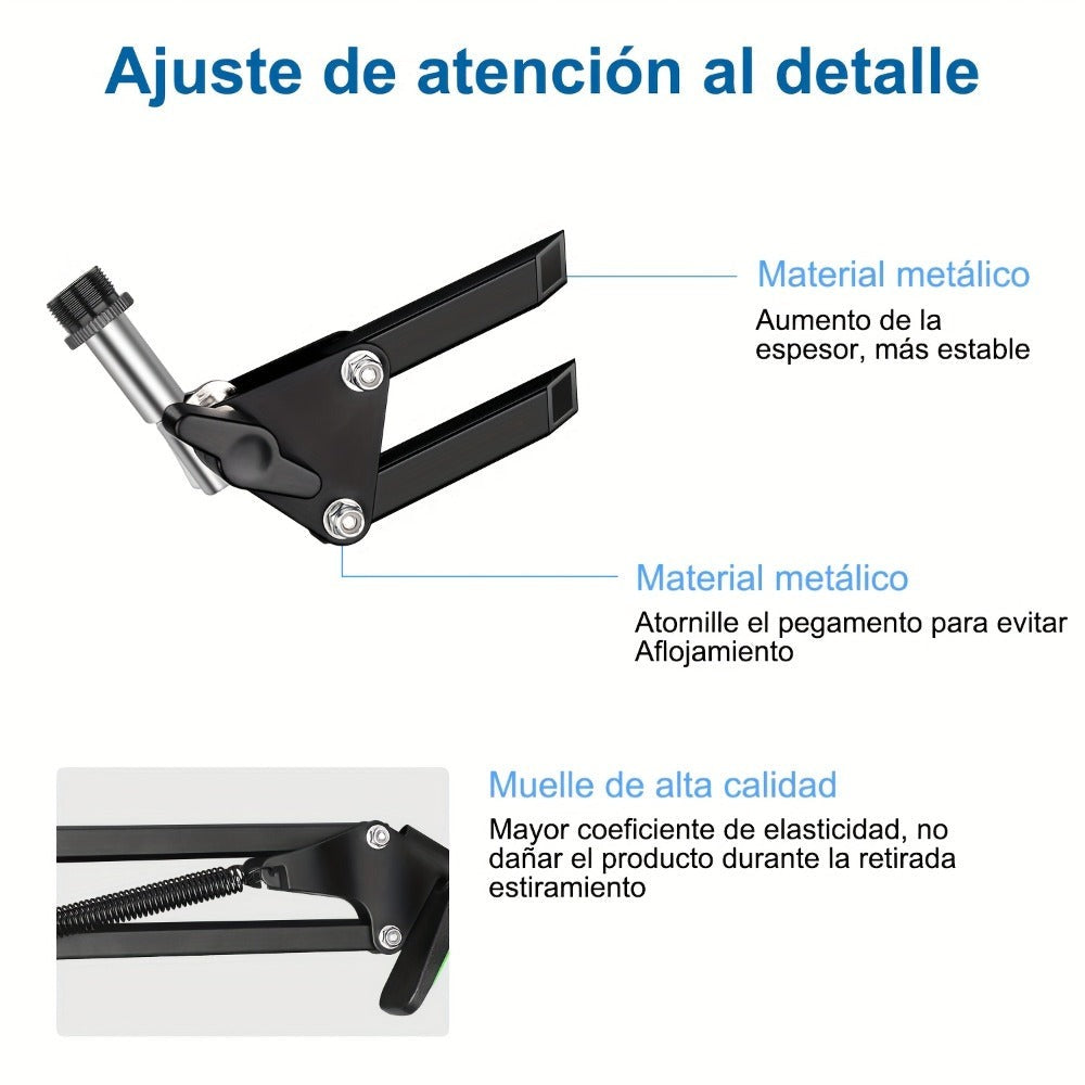 Brazo de Micrófono - Compatible con Brazo de Micrófono QuadCast S Rode AM8 Razer Seiren Mini/V3 Mini Soporte de Brazo Universal Compatible con Soportes de Micrófono de 3/8 y 5/8