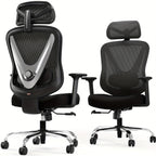 Silla de oficina | Silla de escritorio ergonómica de malla con estructura de respaldo en V, ruedas giratorias de 360 grados, cojín de asiento y