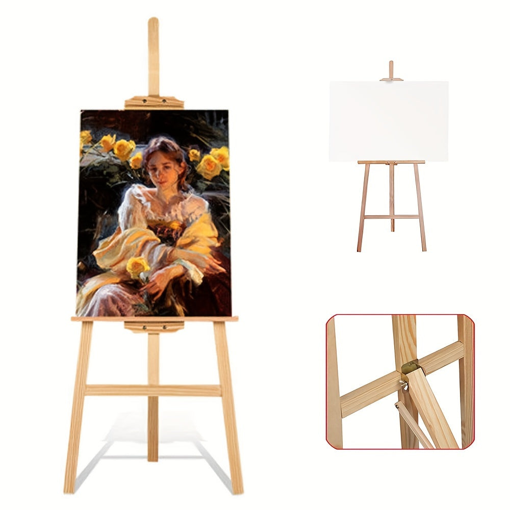 Caballete de Artista - Caballete de Estudio de Madera en Forma de A, Caballete Plegable para Pintura, Exhibición, Bodas, Bocetos, Altura de 1.5m/59 Pulgadas