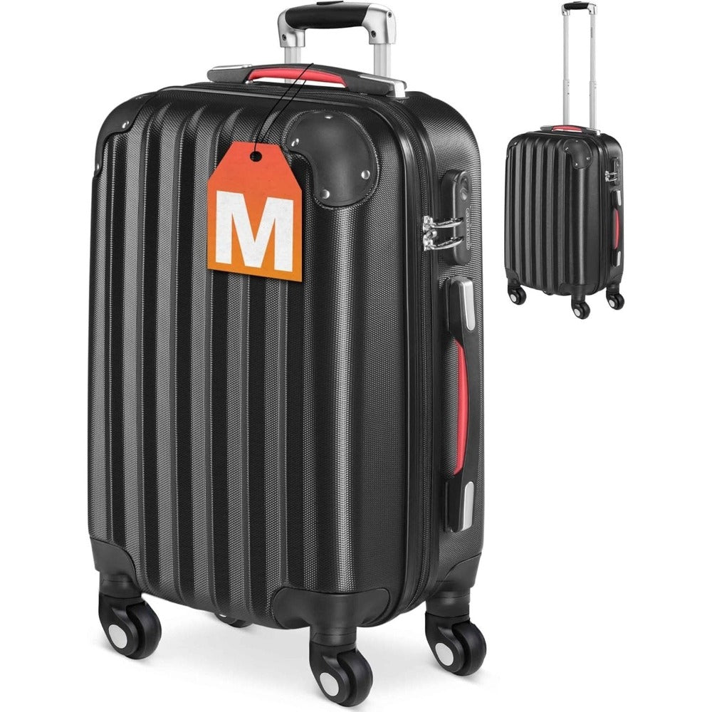 MONZANA® Maleta Rígida Baseline M Color Negro Equipaje de Viaje 34L peso 2,25Kg con ruedas 360° trolley 2 asas valija