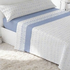 Juego de ropa de cama (Sábana ajustable, Cubrecama, Funda de almohada) | Juego de sábanas estampadas de 3 piezas | Primavera/Verano | Múltiples estilos | Tejido suave | 180cm - Múltiples tamaños disponibles