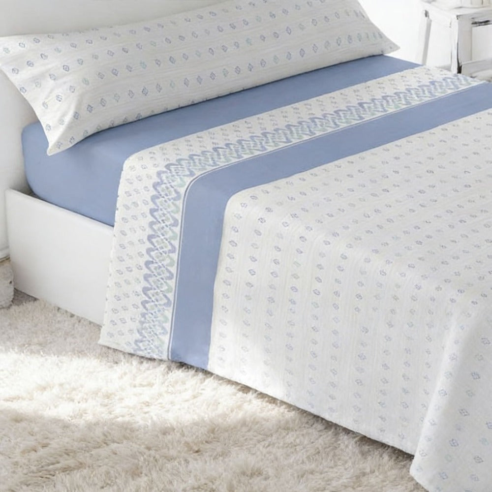 Juego de ropa de cama (Sábana ajustable, Cubrecama, Funda de almohada) | Juego de sábanas estampadas de 3 piezas | Primavera/Verano | Múltiples estilos | Tejido suave | 180cm - Múltiples tamaños disponibles