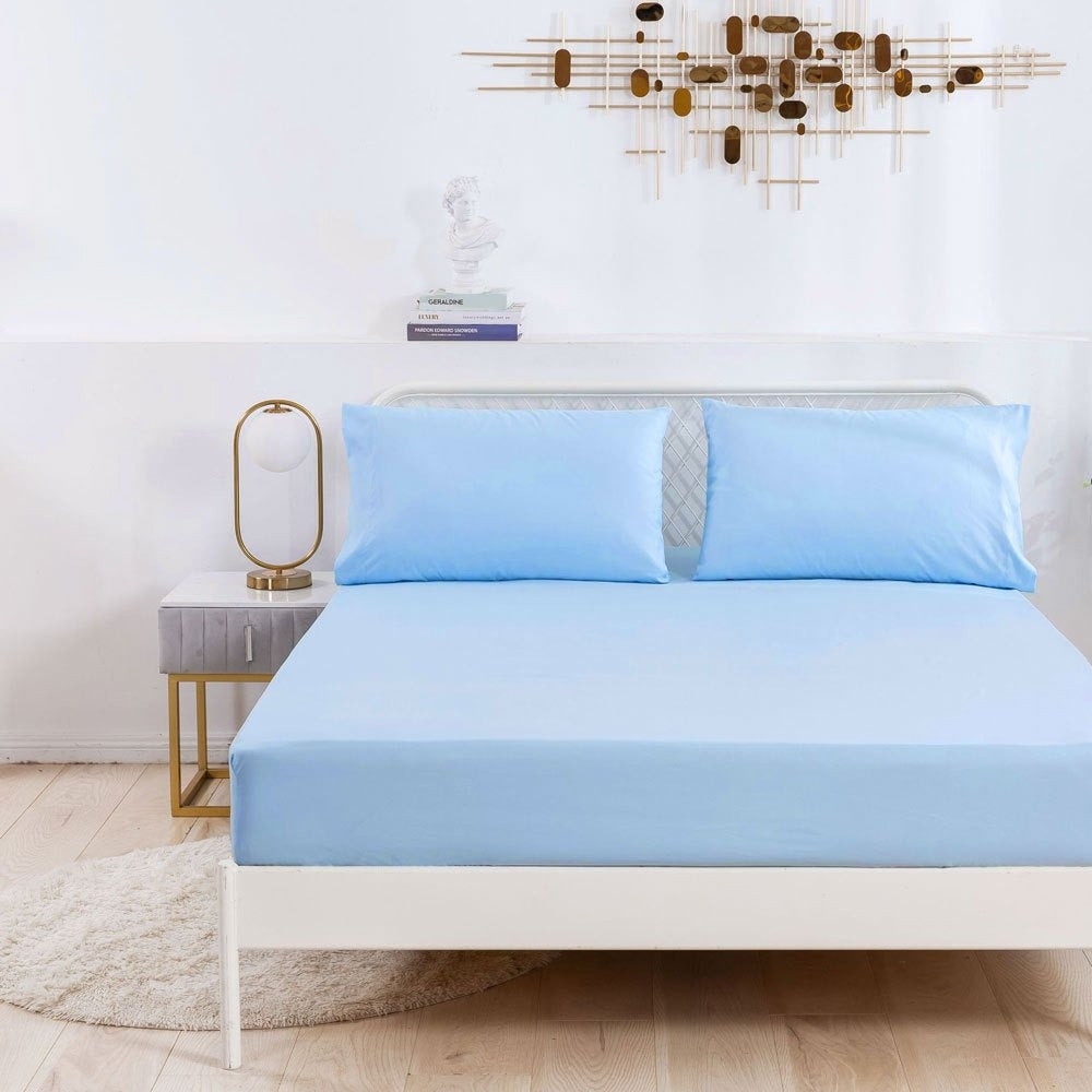 Sábana bajera ajustable para camas de 90/135 /150 x 200cm – Suave, cómoda y transpirable. 50% Microfibra de Poliéster y 50% Algodón ultrasuave. Ideal para colchones de entre 15 y 25 cm de altura