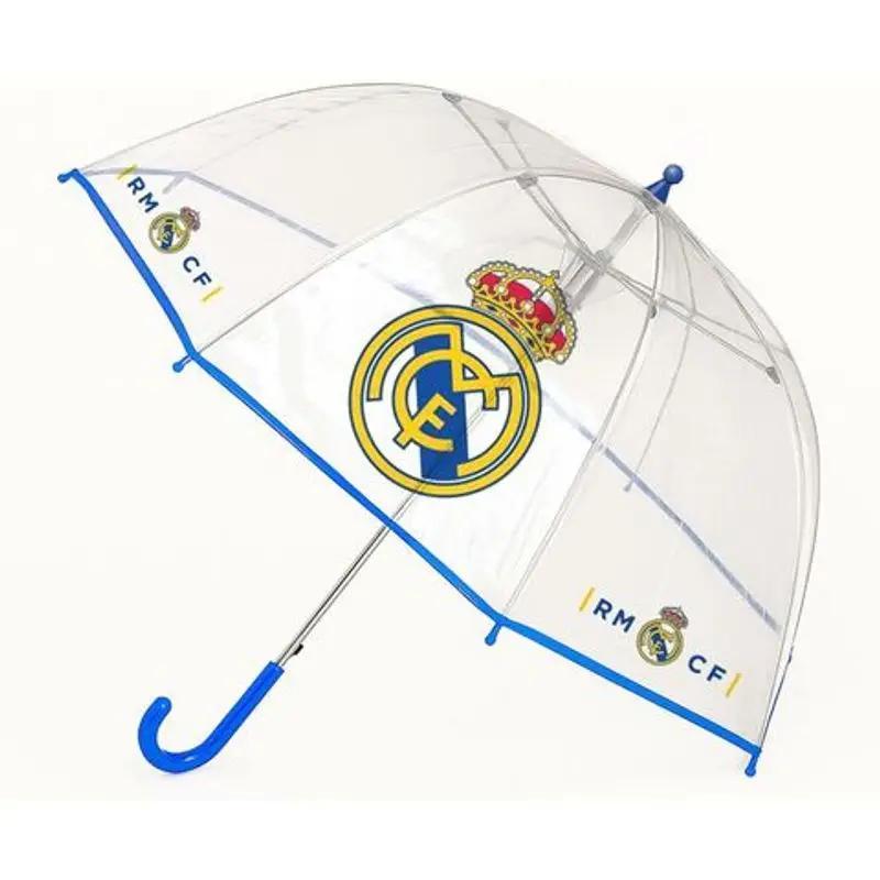 Paraguas Infantil Real Madrid para Niños – Diseño Resistente y Seguro con Diseño Oficial del Real Madrid – Paraguas Colorido para Colegio y Protección en Días de Lluvia
