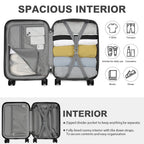 1 pieza de maleta de cabina de 20 pulgadas (55 cm) de ABS prémium con candado de combinación seguro para viajes sin esfuerzo, regreso a clases, regalo de vacaciones