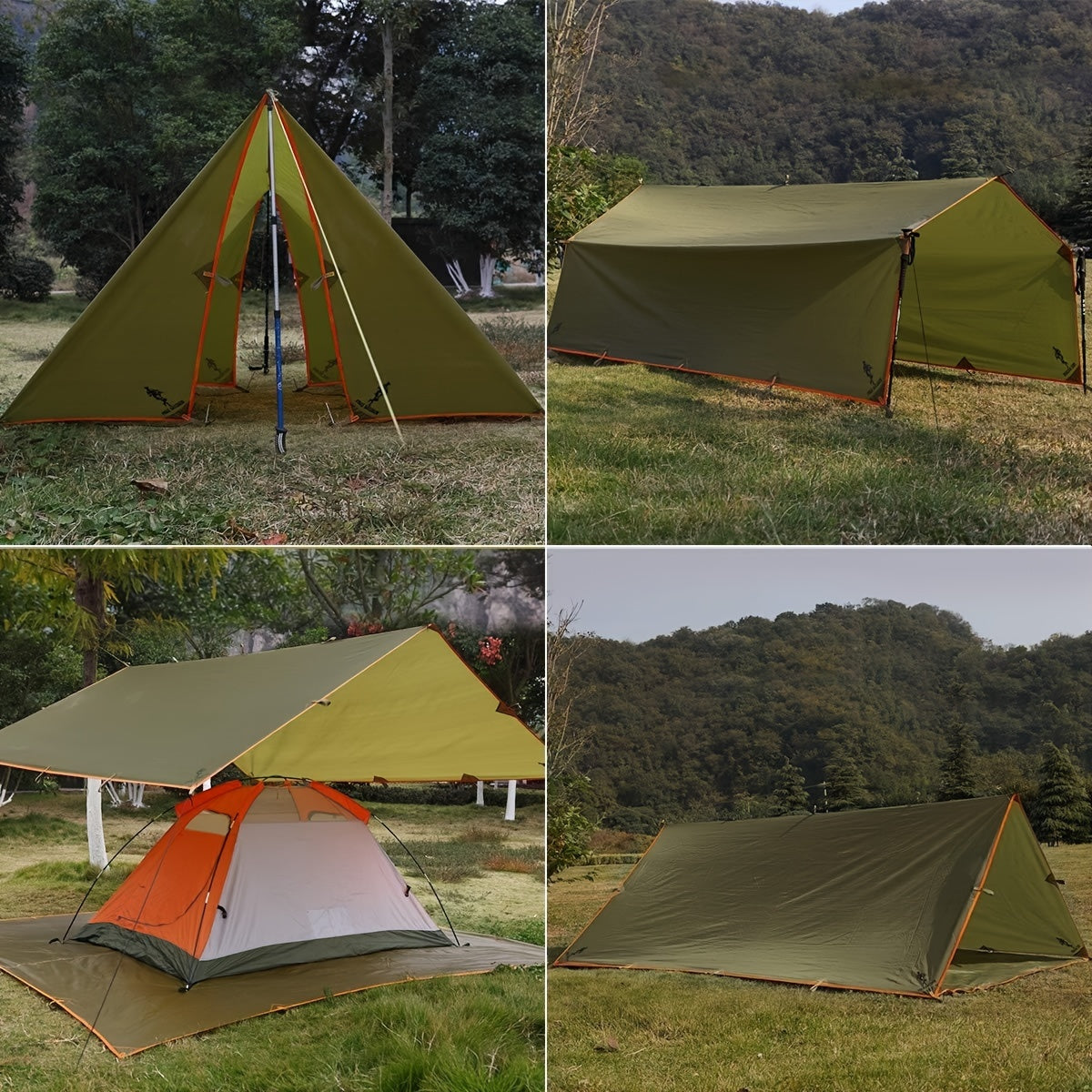 FREE SOLDIER Lona Portátil Defensor para Camping, Tienda o Hamaca Resistente, Esencial para Acampar, Senderismo y Actividades al Aire Libre, 3.05x3.05 Metros, Ideal para 4 o 6 Personas