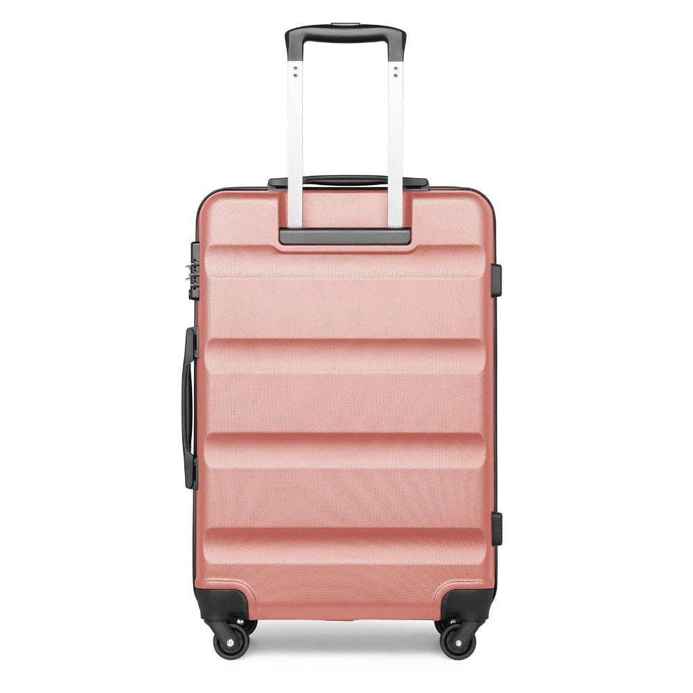 Diseño horizontal desnudo de gran capacidad con cerradura TSA ruedas giratorias maleta de shell duro ABS para regreso a clases regalo de vacaciones
