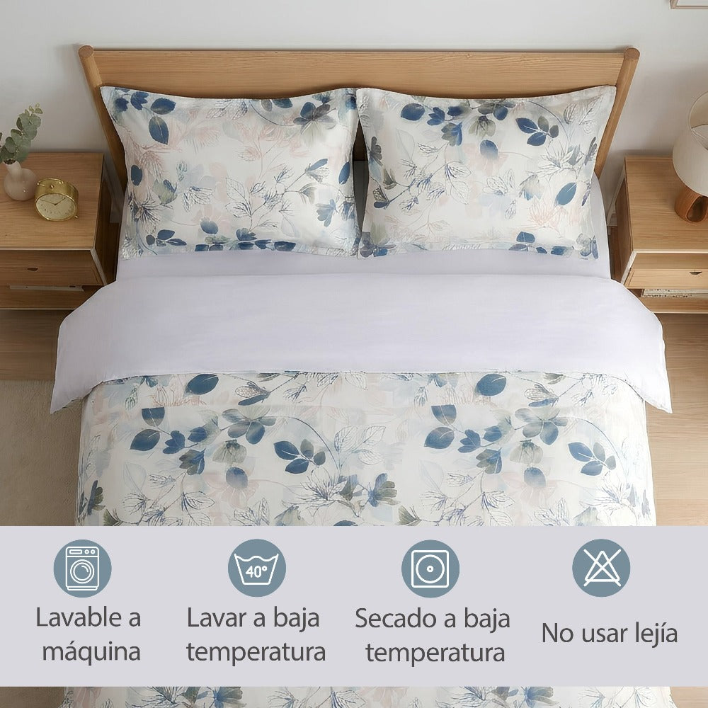 H HANSEL HOME Juego de Funda Nórdica Microfibra Transpirable – Set de Ropa de Cama con Funda de Edredón y Fundas de Almohada – Conjunto 2/3 Piezas para Dormitorio