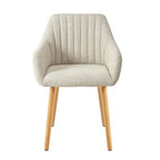 Juego de 2/4/6 sillas de comedor minimalistas con cómodo respaldo, reposabrazos y patas de madera